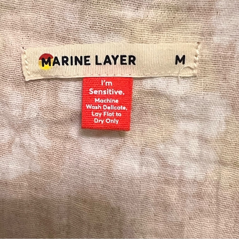 MARINE LAYER Women's Jamie Multi Floral Print Long Sleeve Split neck top Medium - Picture 9 of 10